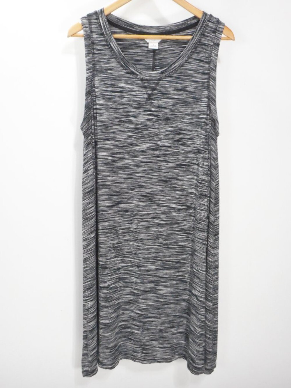 Liz Claiborne Women's Size L Knit Sleeveless Dress Gray Pullover Casual Stretch